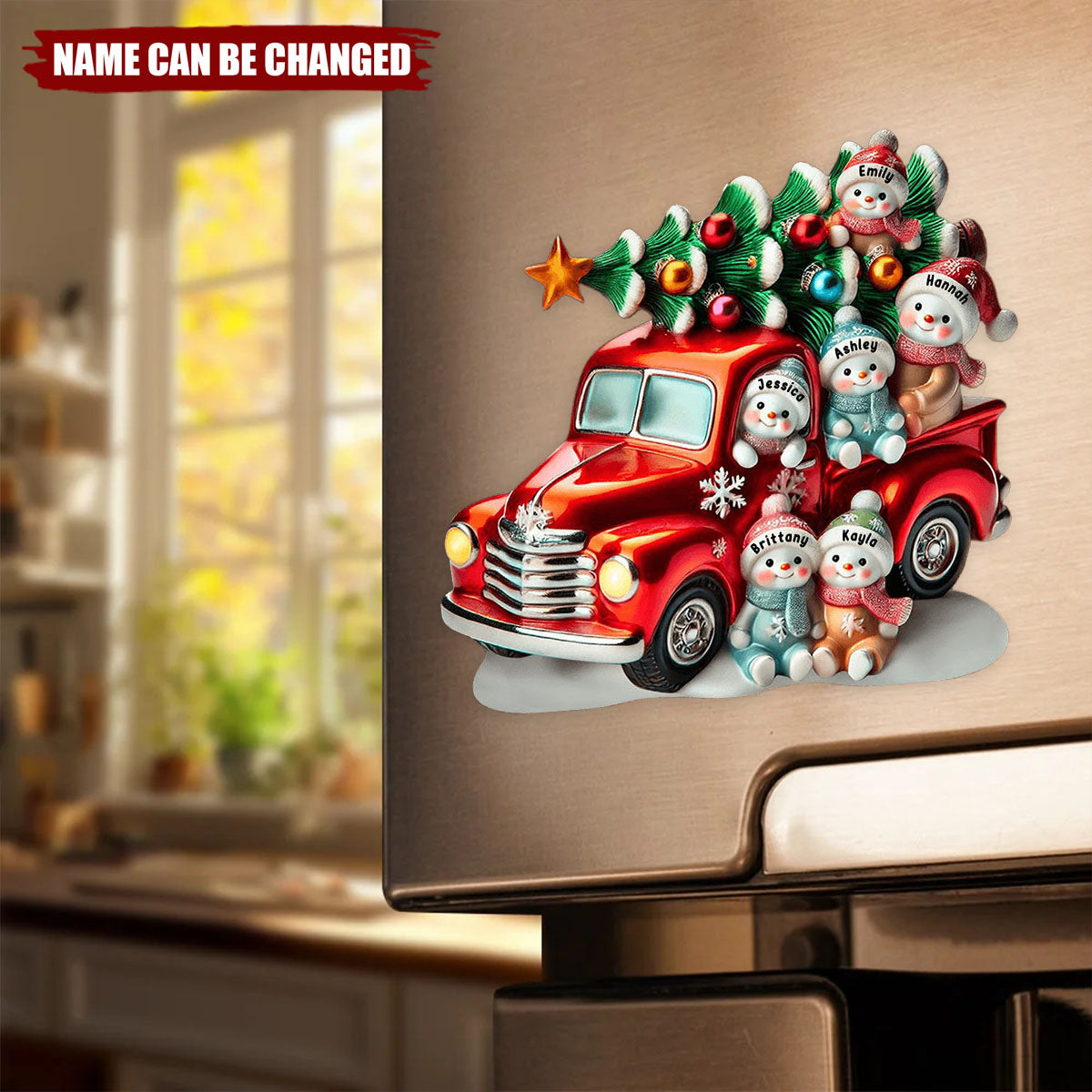 Personalized Nana's Cute Little Snowmen Christmas Decal With 1-10 Kid's Names,Warm Holiday Decoration For Family