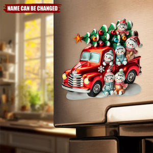Personalized Nana's Cute Little Snowmen Christmas Decal With 1-10 Kid's Names,Warm Holiday Decoration For Family