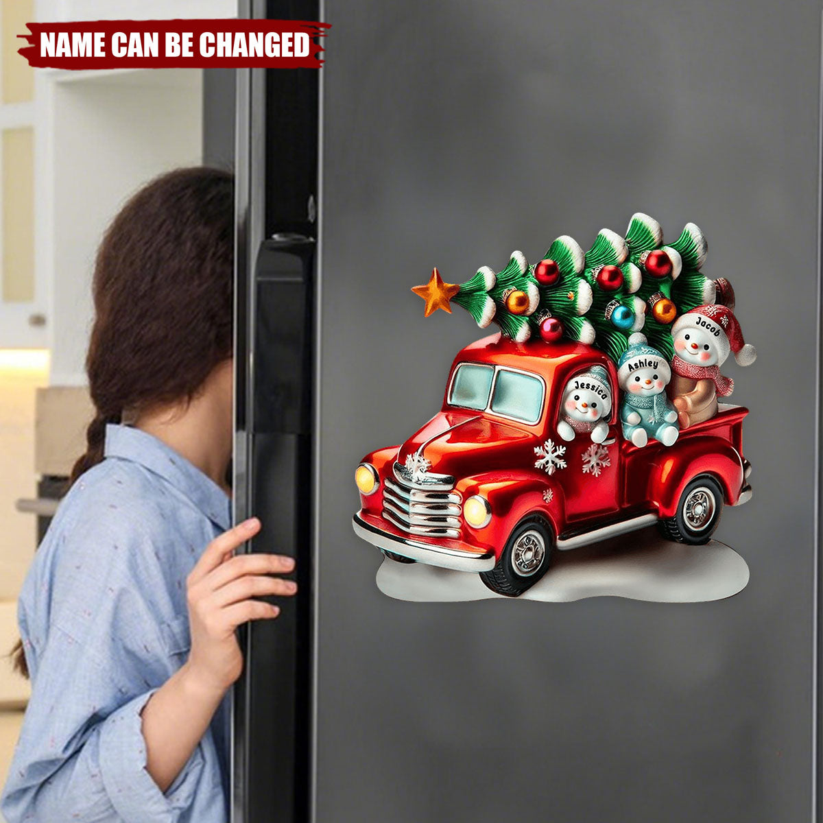 Personalized Nana's Cute Little Snowmen Christmas Decal With 1-10 Kid's Names,Warm Holiday Decoration For Family