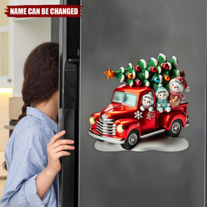 Personalized Nana's Cute Little Snowmen Christmas Decal With 1-10 Kid's Names,Warm Holiday Decoration For Family