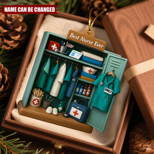 Best Nurse Ever With Nurse Uniform And Medical Equipment - Personalized Wooden Ornament