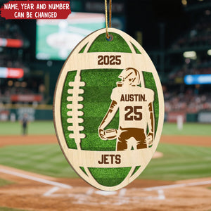 Personalized Football Player Ornament With Player Name & Number Ideal "Game Day Glory" Gift For Football Lover