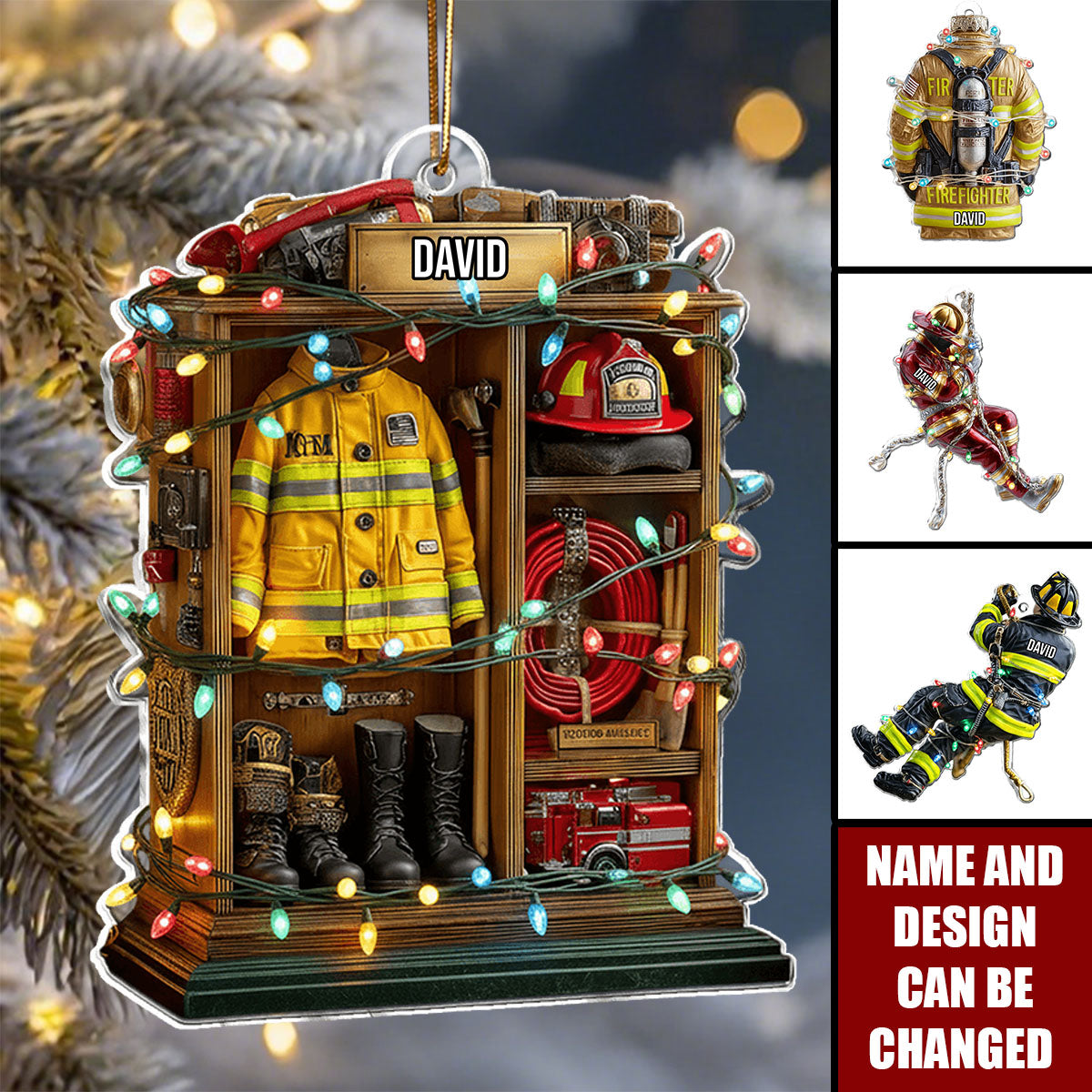 Personalized Proud Firefighter Christmas Ornament With Name Customized Own Glory For Fireman First Responder Hero