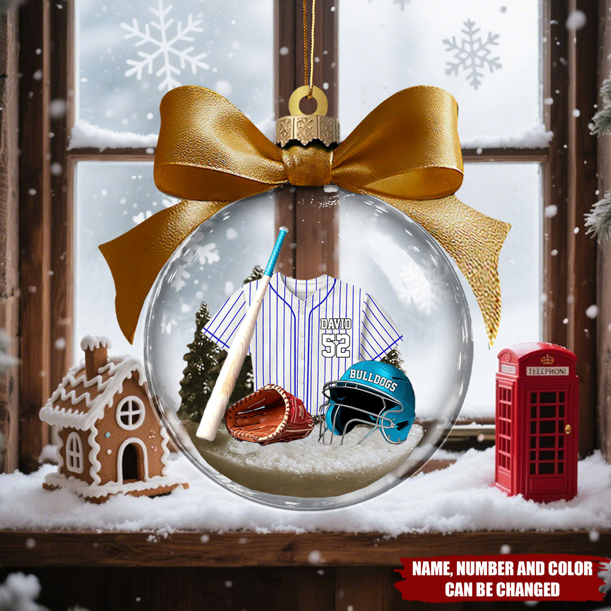 Personalized Baseball Ornament With Name Number & Uniform Color Ideal Christmas Gift For Player Coach Sport Lover
