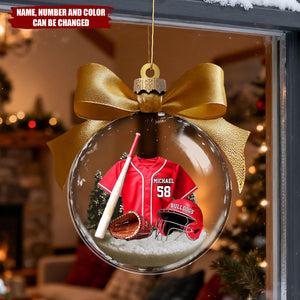 Personalized Baseball Ornament With Name Number & Uniform Color Ideal Christmas Gift For Player Coach Sport Lover