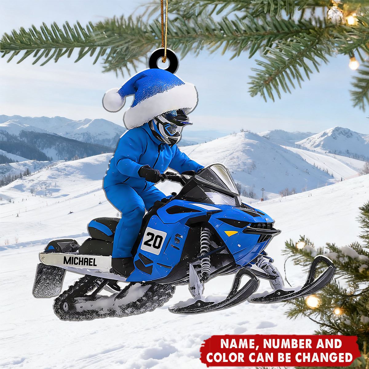 Personalized Snowmobile Rider Ornament With Name Number & Color Riders Christmas Gift For  Winter Adventurers
