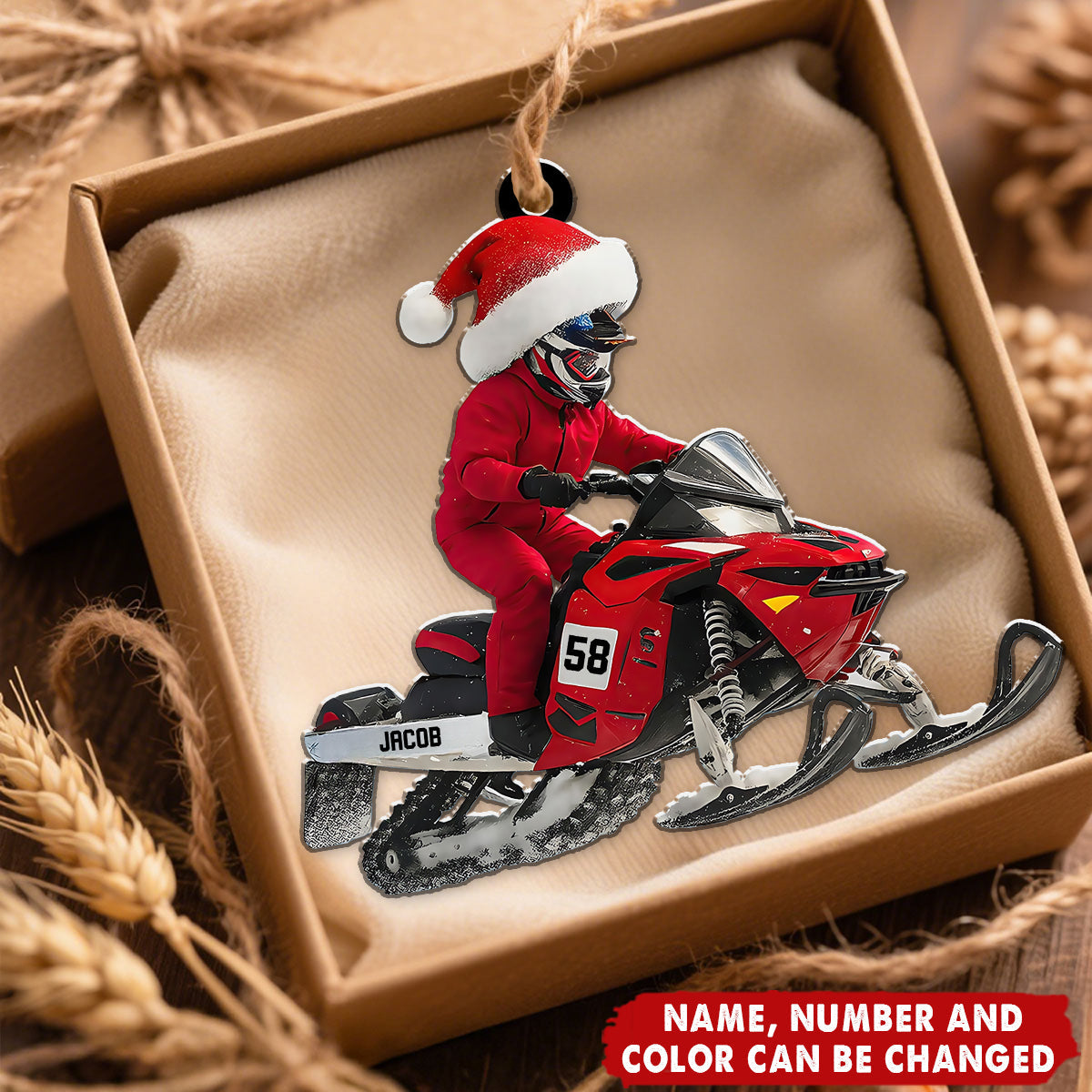 Personalized Snowmobile Rider Ornament With Name Number & Color Riders Christmas Gift For  Winter Adventurers