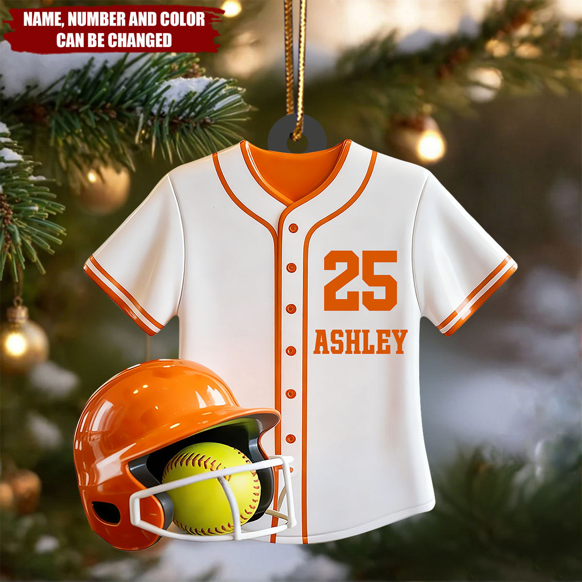 Personalized Softball Jersey Kit Ornament WIth Name Number & Color - Unique Christmas Gift For Player Sport Lover