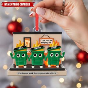 Personalized "Work Fire-Fighting Squad" Ornament With 2-10 Names & Funny Quote | Hilarious Christmas Gift For Team Coworkers