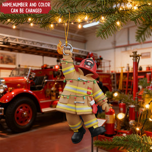 Customized Firefighter Acrylic Ornament - Perfect For Firefighters Christmas Tree Ornament Family Gift