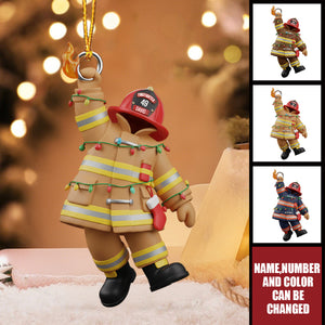 Customized Firefighter Acrylic Ornament - Perfect For Firefighters Christmas Tree Ornament Family Gift