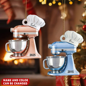 Personalized Baking Mixer Lights Christmas Ornament With Name & Year | Ideal Gift For Baker Pastry Chef