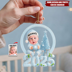 Personalized Baby's First Christmas 2025 Ornament With Name & Photo | Best Xmas Gift For New Parents