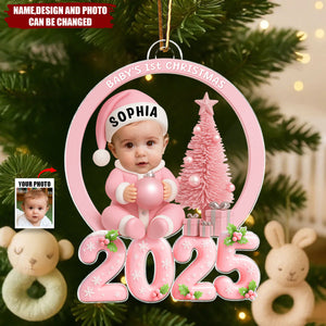 Personalized Baby's First Christmas 2025 Ornament With Name & Photo | Best Xmas Gift For New Parents