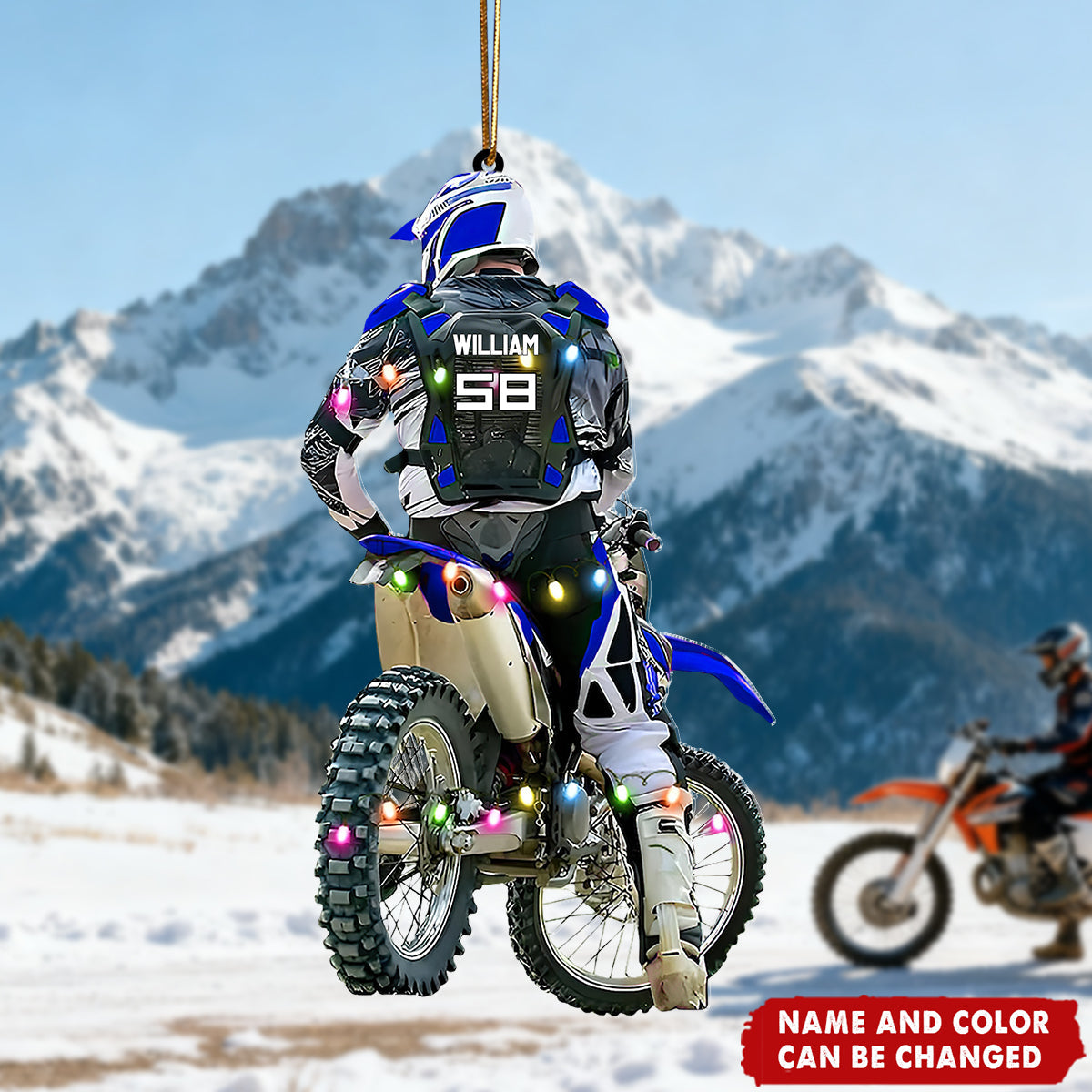 Personalized Off-Road Vehicle Acrylic Ornament With Name & Number - Xmas Tree Decor For Racers Motocross Lover