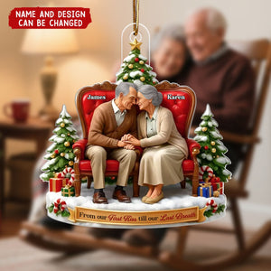 Customized Grandparents' Couple Acrylic Ornament With Names & Icons –  Anniversary Or Holiday Decor Gift For Grandparents