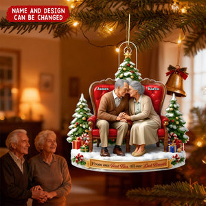 Customized Grandparents' Couple Acrylic Ornament With Names & Icons –  Anniversary Or Holiday Decor Gift For Grandparents