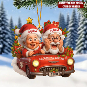 Personalized "When We're Old" Wooden Christmas Ornament With Names & Design & Year |  Funny Romantic Anniversary Gift For Grandparents Couple