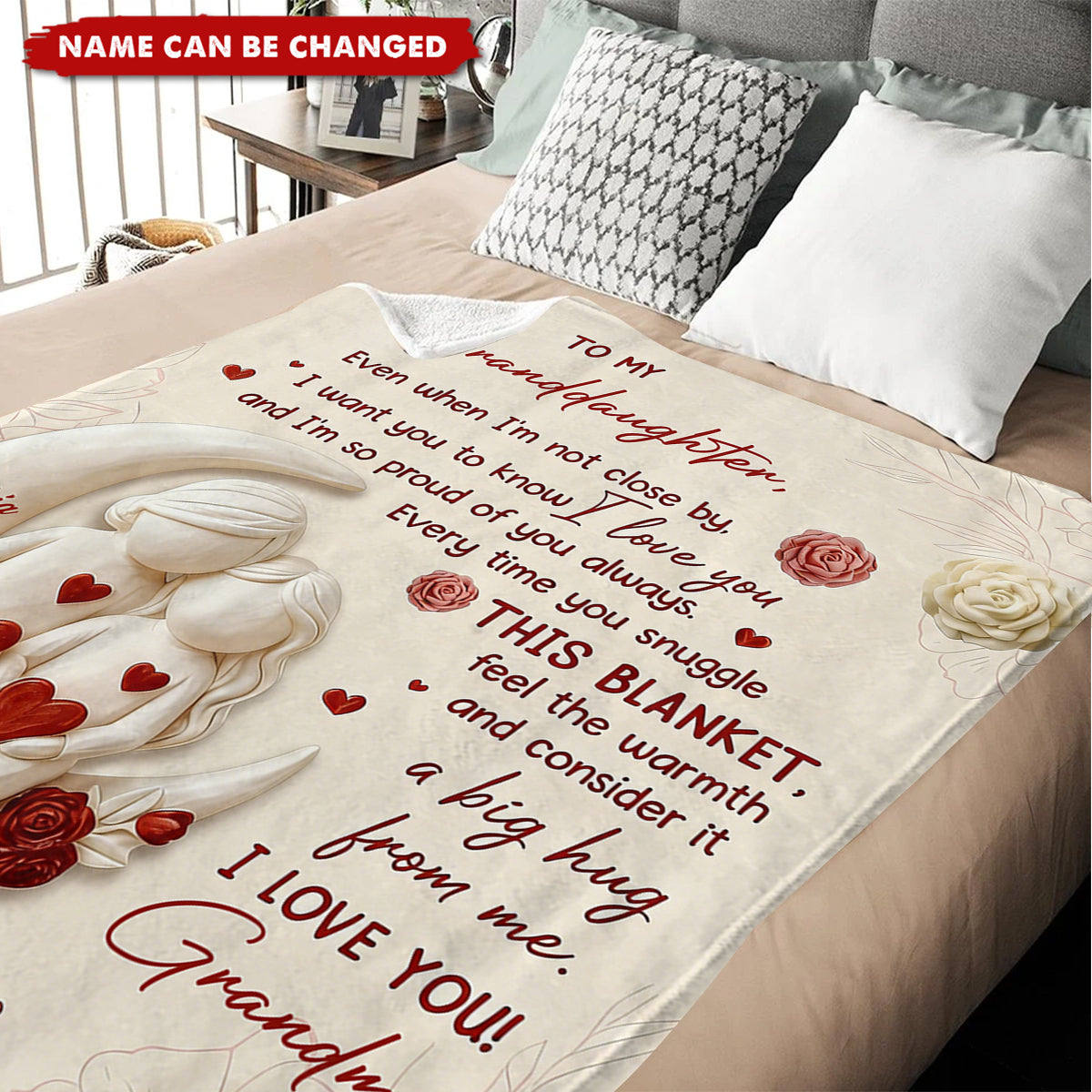 Personalized To My Granddaughter Fleece Blanket With Names & Message - Birthday Christmas Gift For Granddaughter And Daughter