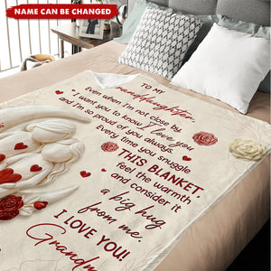 Personalized To My Granddaughter Fleece Blanket With Names & Message - Birthday Christmas Gift For Granddaughter And Daughter