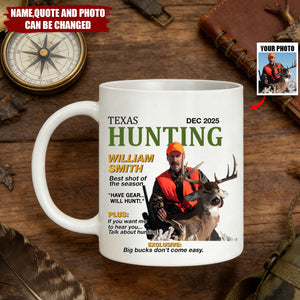 Personalized "Wild at Heart" Ceramic Coffee Mug With Name & Photo & Quote & Date & State | Durable Birthday Gift For Explorer Outdoorsman Dad