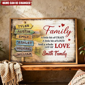 Personalized Family Road Sign Poster With 2-10 Names & Family Text | Sentimental & Timeless Gift For Parents Grandparents Family