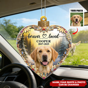 Personalized 3D Effect Jewelry Heart Acrylic Memorial Ornament With Photo & Name - Sentimental Pet Sympathy Gift For Dog Cat Lovers
