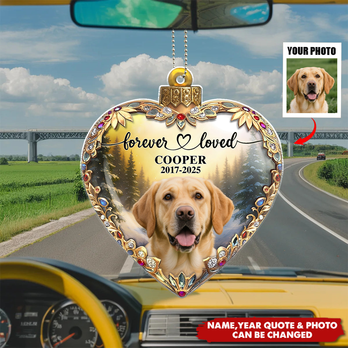 Personalized 3D Effect Jewelry Heart Acrylic Memorial Ornament With Photo & Name - Sentimental Pet Sympathy Gift For Dog Cat Lovers