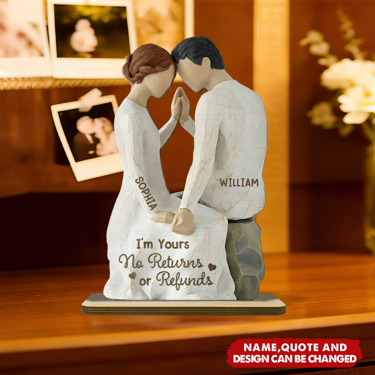 Personalized 2-Layered Wooden Couple Plaque With Custom Names & Quote & Design | 3D Effect | Romantic Anniversary Valentine's Day Gift For Couple