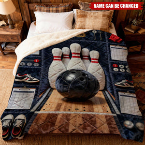Personalized 3D Effect Bowling Blanket With Name | Unique Birthday Tournament Gift For Bowling Lovers Teammates Friends