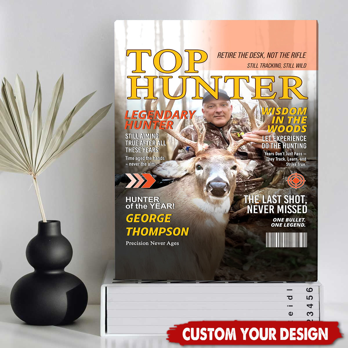 Personalized "Top Hunter" Magazine Cover Poster With Photo & Name,Hunting Gifts For Hunters,Hunter of the Year Wall Art