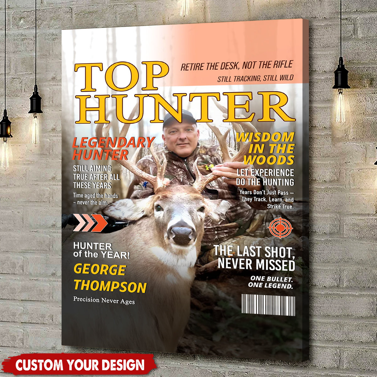 Personalized "Top Hunter" Magazine Cover Poster With Photo & Name,Hunting Gifts For Hunters,Hunter of the Year Wall Art