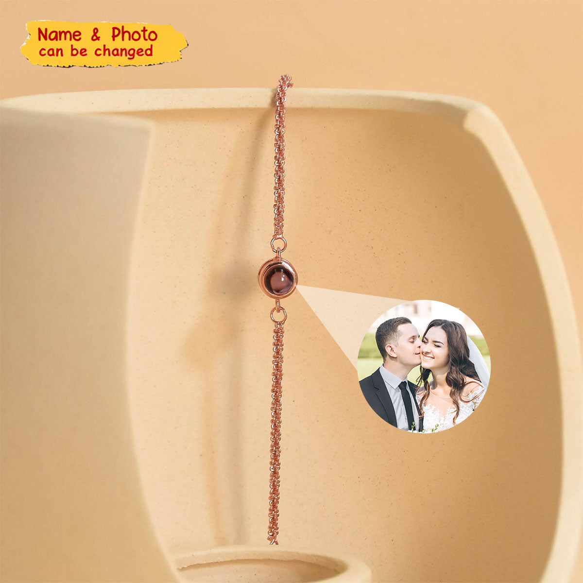 Customized Photo Projection Bracelet - Personalized Couple Memorial Jewelry Surprise Gift For Birthdays Anniversaries For Her