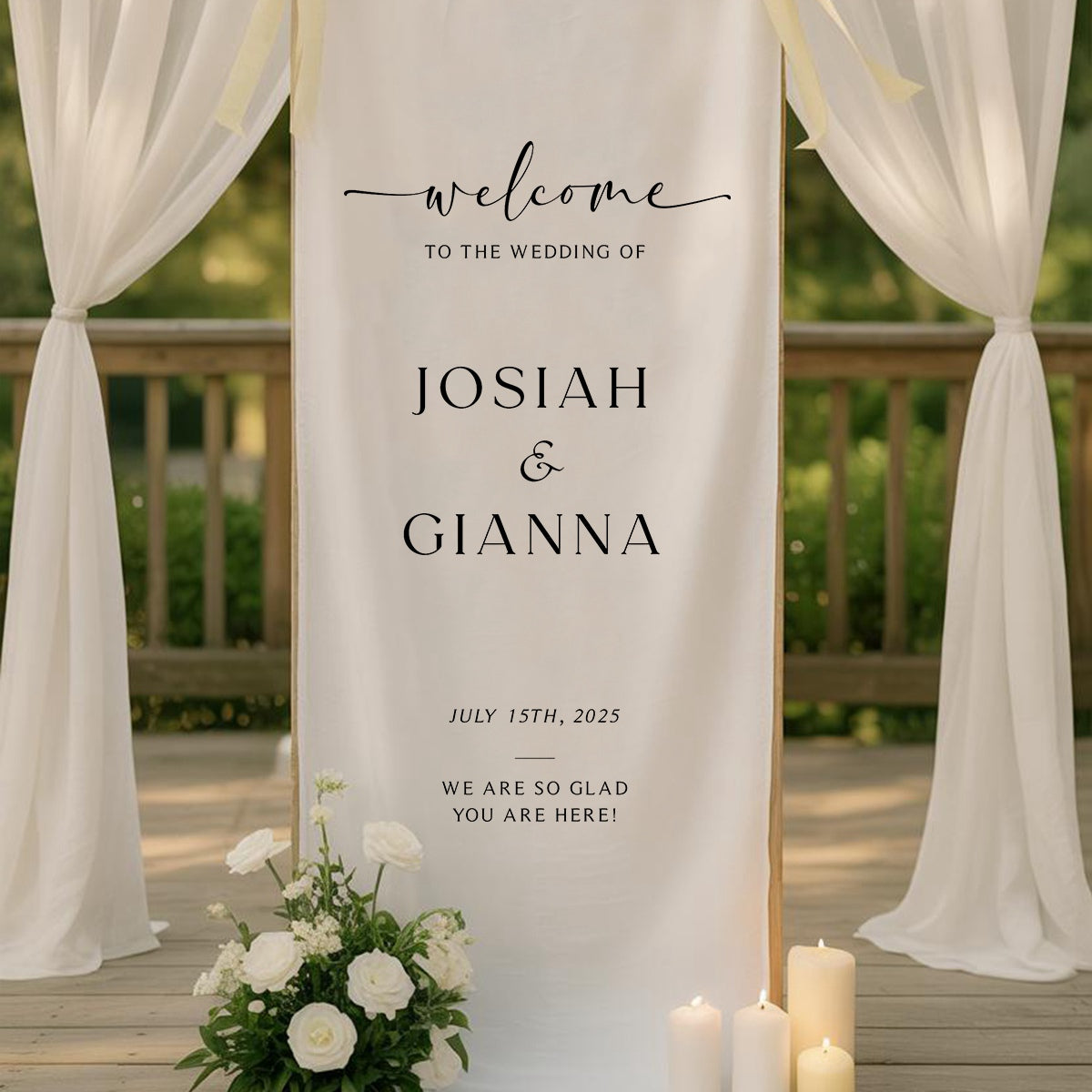 Fabric Wedding Welcome Sign - Personalized Wedding Welcome Sign