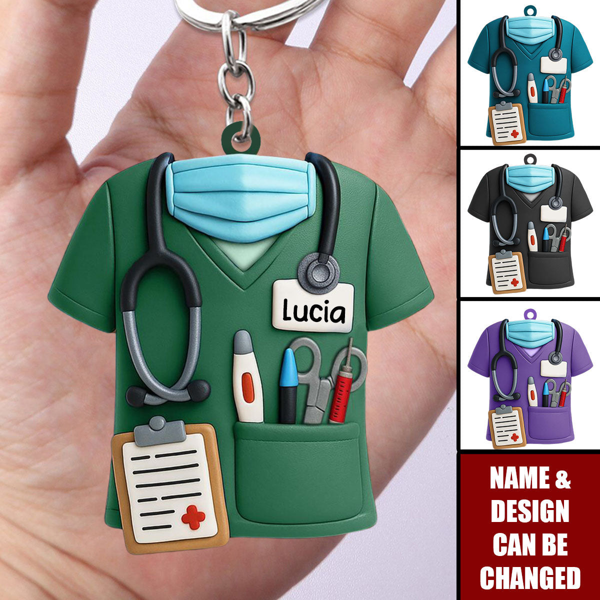 Personalized Nurse Keychain With Name Tag,Special Gift For Nurses Medical Students,Healthcare Workers
