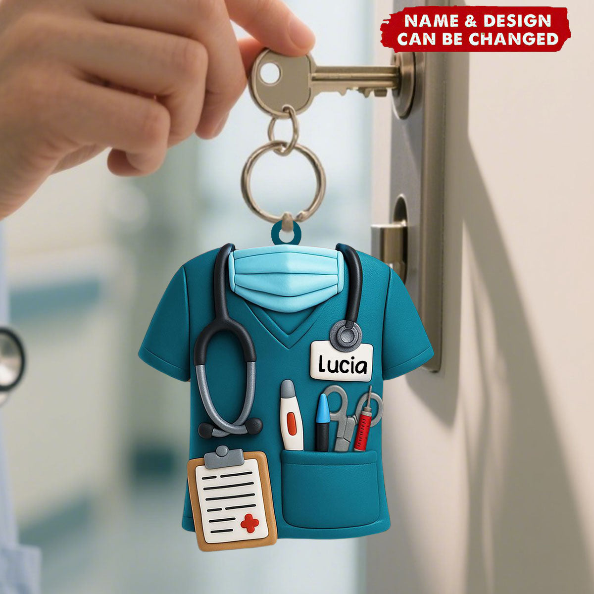 Personalized Nurse Keychain With Name Tag,Special Gift For Nurses Medical Students,Healthcare Workers