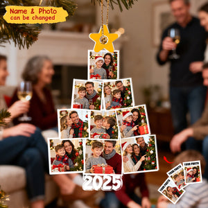Personalized Family Photo Tree Christmas Ornament With Year,Reserve Cherished Christmas Memories For Family