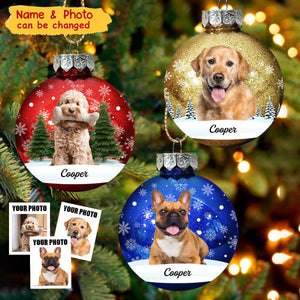 Personalized Family Photo Christmas Together Ball Ornament With Name Christmas Gift For Family & Pet Lovers