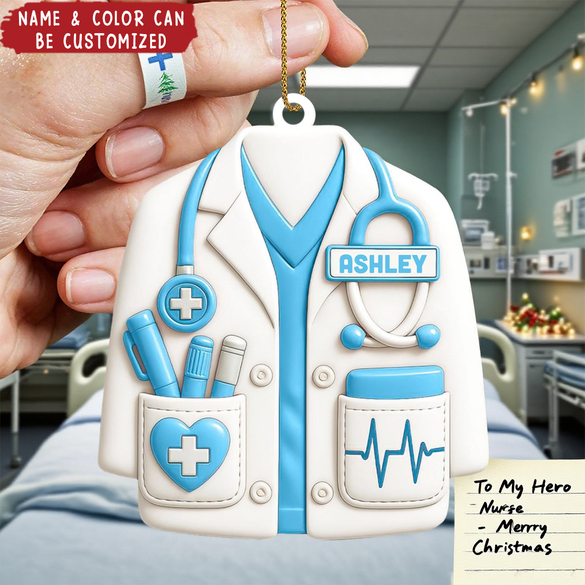 Personalized Medical Uniform Ornament With Name And Color Heartwarming Gift For Healthcare Heroes & Medical Students