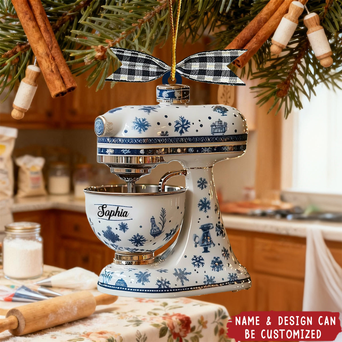 Personalized Acrylic Mixer Ornament With Name - Christmas Gift for Home Chef/Foodie/Cooking Lover