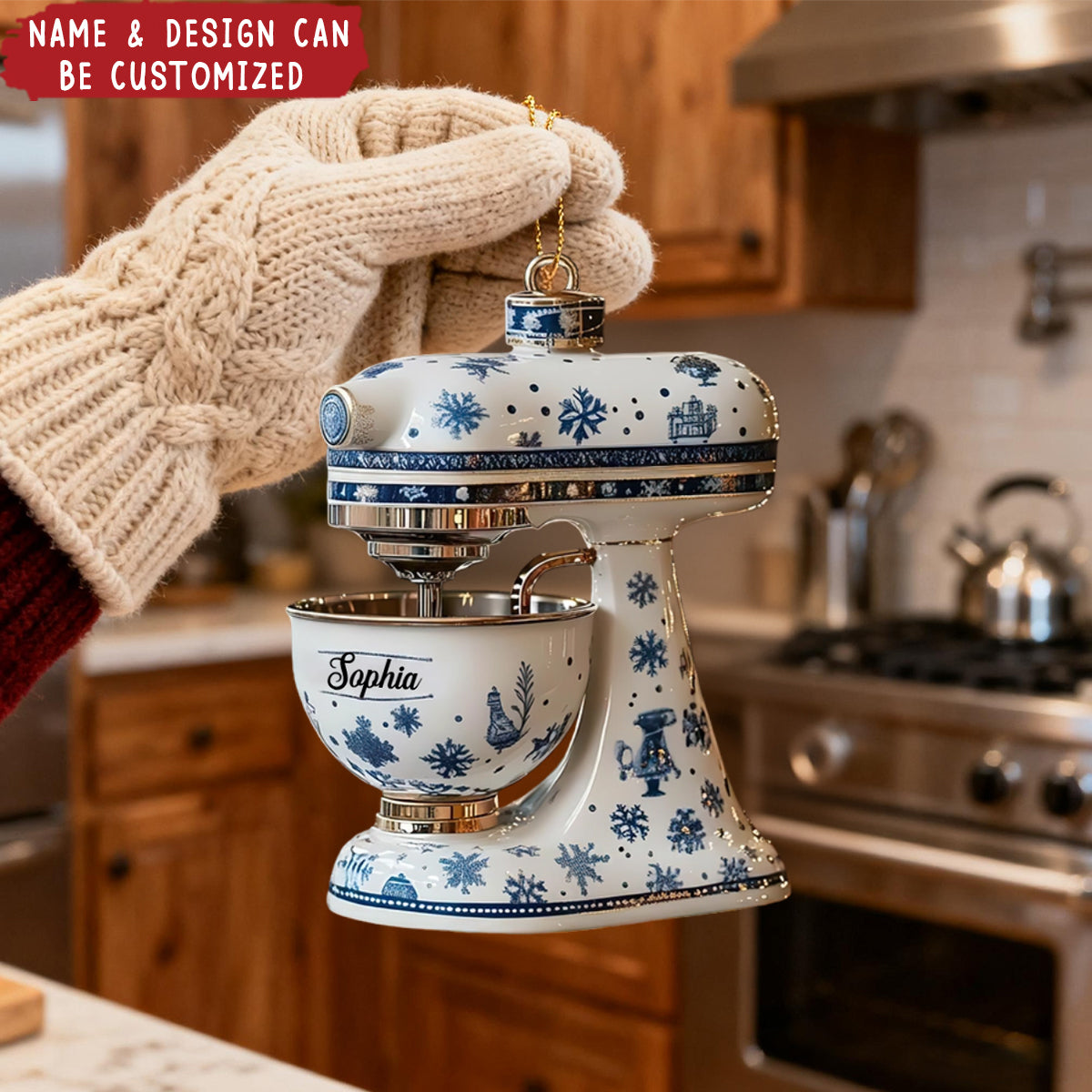Personalized Acrylic Mixer Ornament With Name - Christmas Gift for Home Chef/Foodie/Cooking Lover