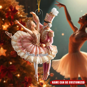 Personalized Nutcracker Ballet Couple 3D Effect Acrylic Ornament With Name - Christmas Keepsake Gift For Dancers & Ballerinas