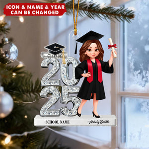 Personalized Class Of 2025 2026 Graduation Ornament - Shiny Effect With Name & Image | Gift For Graduate