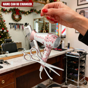 Personalized Hairstylist Christmas Ornament With Name | Salon Tool Keepsake | Unique Xmas Gift For Hairdresser & Hair Stylist