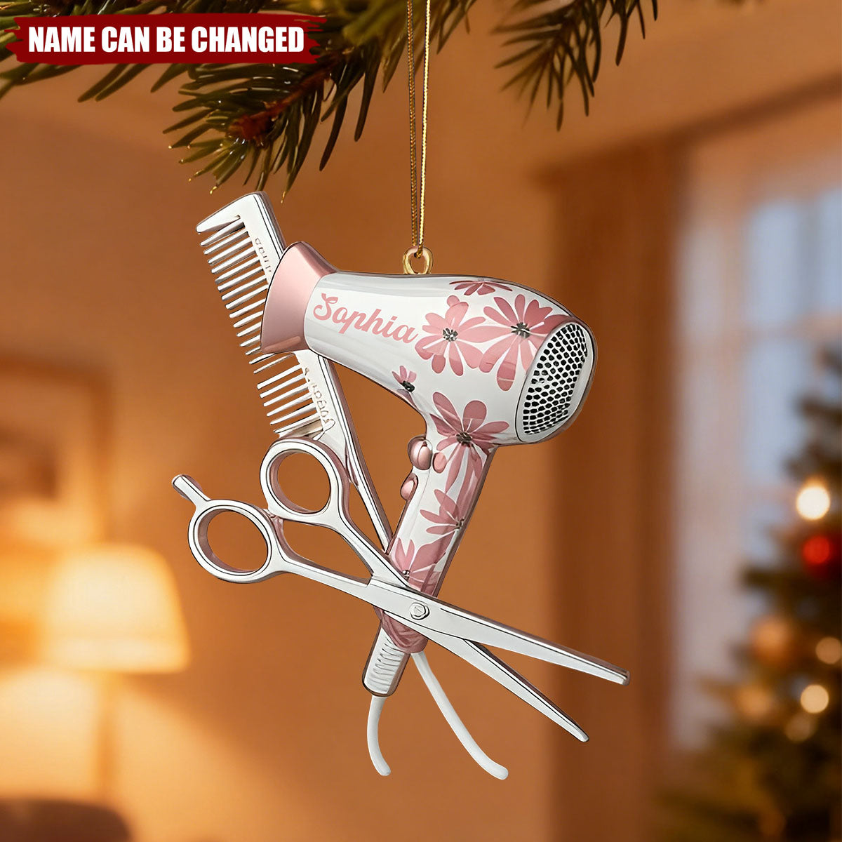 Personalized Hairstylist Christmas Ornament With Name | Salon Tool Keepsake | Unique Xmas Gift For Hairdresser & Hair Stylist