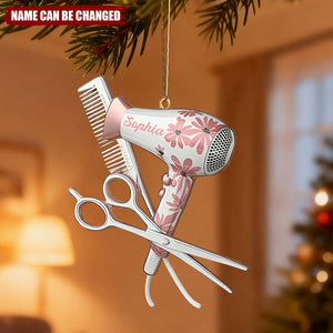 Personalized Hairstylist Christmas Ornament With Name | Salon Tool Keepsake | Unique Xmas Gift For Hairdresser & Hair Stylist