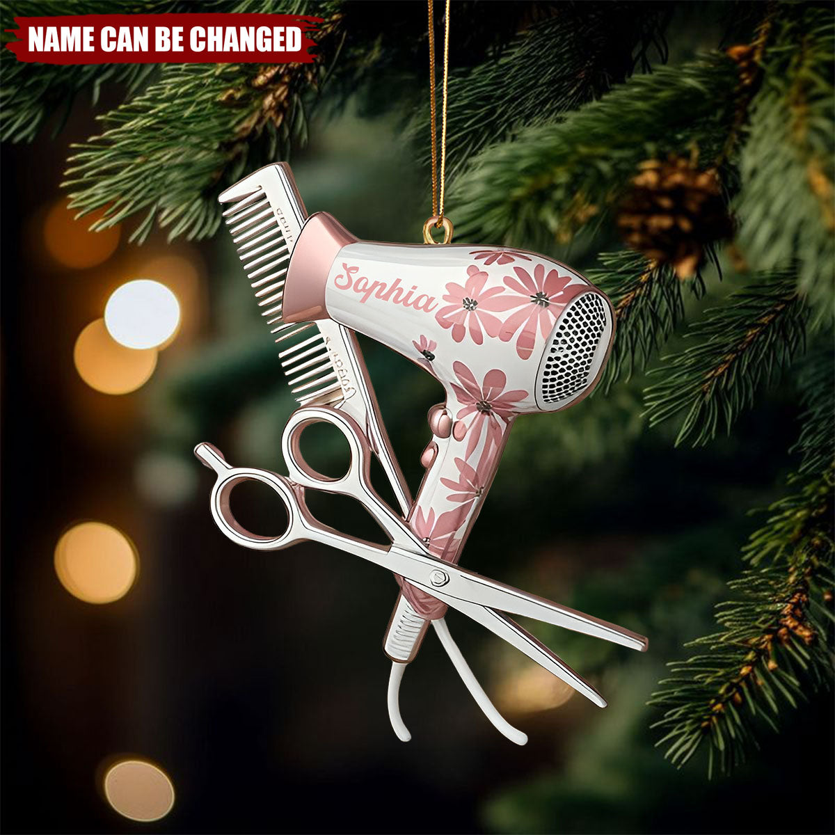 Personalized Hairstylist Christmas Ornament With Name | Salon Tool Keepsake | Unique Xmas Gift For Hairdresser & Hair Stylist
