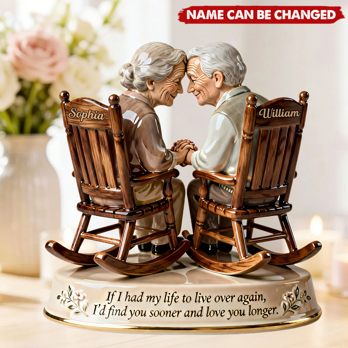 Personalized Growing Old Together Acrylic Plaque With Names | Romantic "Find You Sooner" Anniversary Valentine's Day Gift For Grandparents Parents