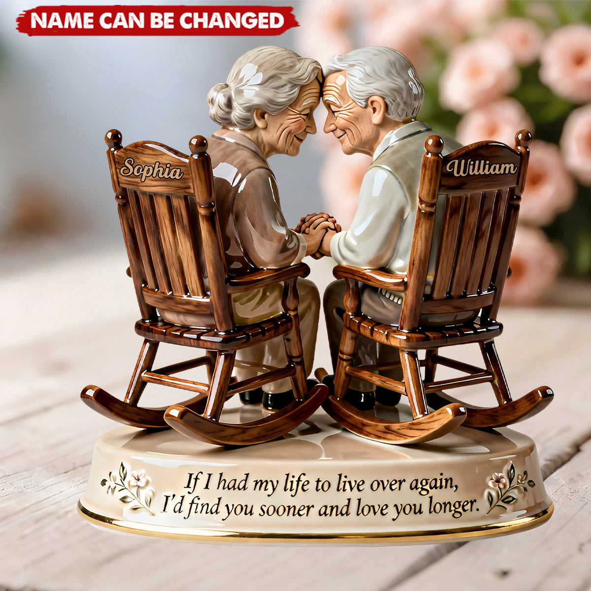 Personalized Growing Old Together Acrylic Plaque With Names | Romantic "Find You Sooner" Anniversary Valentine's Day Gift For Grandparents Parents