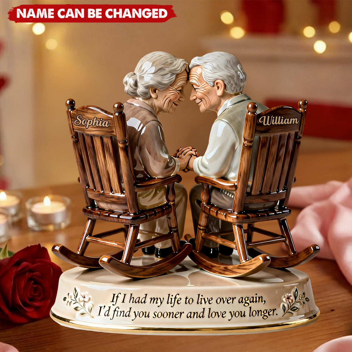 Personalized Growing Old Together Acrylic Plaque With Names | Romantic "Find You Sooner" Anniversary Valentine's Day Gift For Grandparents Parents